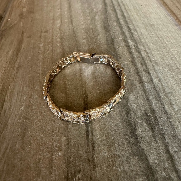 Vintage Gold Plated Nugget Tennis Bracelet - Picture 3 of 5